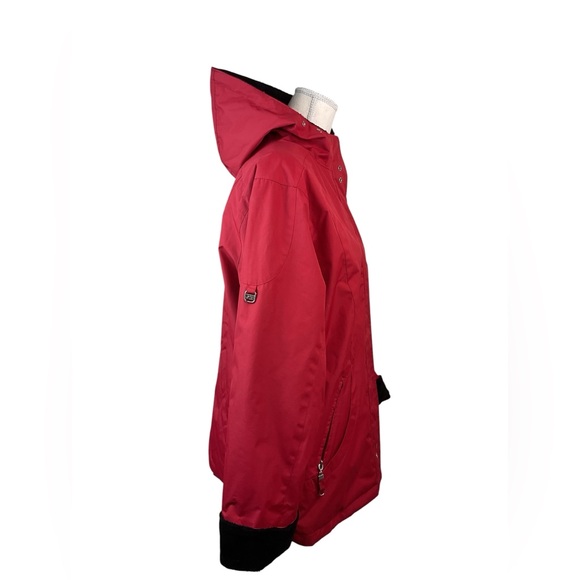 Women’s Red/Black Hooded Reversible Waterproof Anorak Jacket M - Picture 3 of 12
